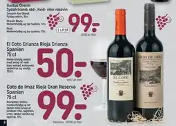 REMA 1000 Coto de Imaz Rioja Gran Reserva Spanien 75 cl, DKK 99 tilbud