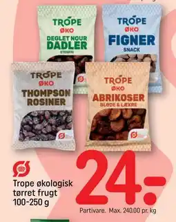 REMA 1000 Trope økologisk tørret frugt 100-250 g, DKK 24 tilbud