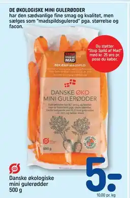 REMA 1000 Danske økologiske mini gulerødder 500 g, DKK 5 tilbud