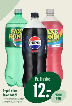 Min Købmand Pepsi eller Faxe Kondi, DKK 12 tilbud