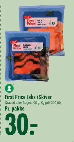 Min Købmand First Price Laks i Skiver, DKK 30 tilbud