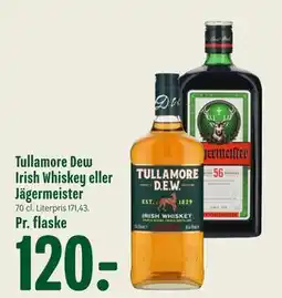 Min Købmand Tullamore Dew Irish Whiskey eller Jägermeister, DKK 120 tilbud