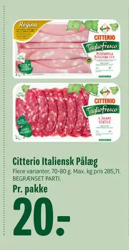 Min Købmand Citterio Italiensk Pålæg, DKK 20 tilbud