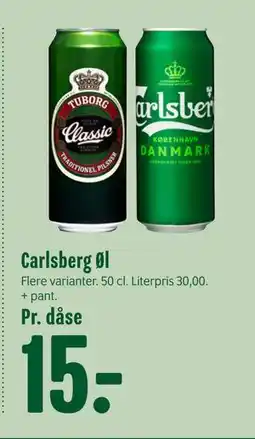 Min Købmand Carlsberg Øl, DKK 15 tilbud