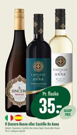 Min Købmand Il Sincero Rosso eller Castillo De Anna, DKK 35 tilbud