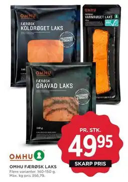 MENY OMHU FÆRØSK LAKS, DKK 49.95 tilbud