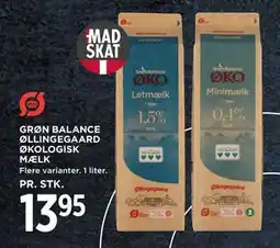 MENY GRØN BALANCE ØLLINGEGAARD ØKOLOGISK MÆLK, DKK 13.95 tilbud