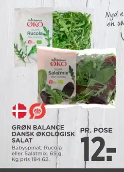 MENY GRØN BALANCE DANSK ØKOLOGISK SALAT, DKK 12 tilbud