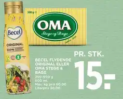 MENY BECEL FLYDENDE ORIGINAL ELLER OMA STEGE & BAGE, DKK 15 tilbud