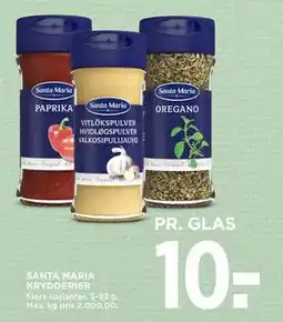 MENY SANTA MARIA KRYDDERIER, DKK 10 tilbud