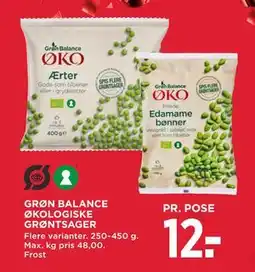 MENY GRØN BALANCE ØKOLOGISKE GRØNTSAGER, DKK 12 tilbud