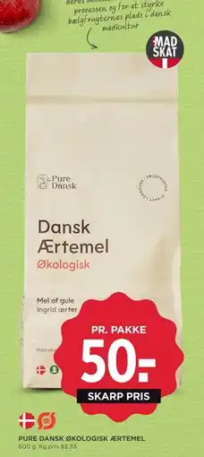 MENY PURE DANSK ØKOLOGISK ÆRTEMEL, DKK 50 tilbud