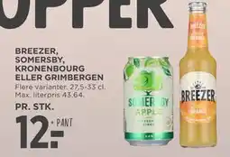 MENY BREEZER, SOMERSBY, KRONENBOURG ELLER GRIMBERGEN, DKK 12 tilbud