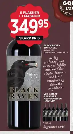 MENY BLACK RAVEN ZINFANDEL, DKK 349.95 tilbud