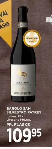 MENY BAROLO SAN SILVESTRO PATRES, DKK 109.95 tilbud