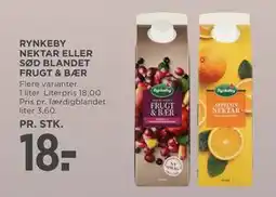 MENY RYNKEBY NEKTAR ELLER SØD BLANDET FRUGT & BÆR, DKK 18 tilbud