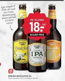MENY ØRBÆK ØKOLOGISK ØL, DKK 18 tilbud