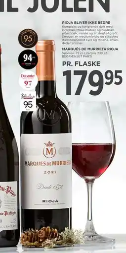 MENY MARQUÉS DE MURRIETA RIOJA, DKK 179.95 tilbud