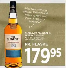 MENY GLENLIVET FOUNDER’S RESERVE WHISKY, DKK 179.95 tilbud