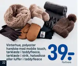 REMA 1000 Vinterhue, polyester handske med mobile touch tilbud