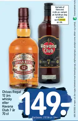 REMA 1000 Chivas Regal 12 års whisky eller Havana Club 7 år tilbud