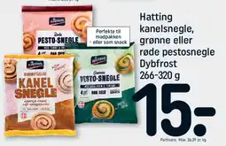 REMA 1000 Hatting kanelsnegle, grønne eller røde pestosnegle Dybfrost tilbud