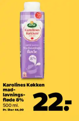 Netto Karolines Køkken mad- lavnings- fløde 8% tilbud