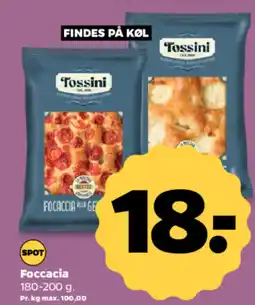 Netto Foccacia 180-200 g. Pr. kg max. 100,00 tilbud