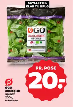 Netto ØGO økologisk spinat tilbud