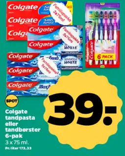 Netto SPOT Colgate tandpasta eller tandbørster 6-pak tilbud