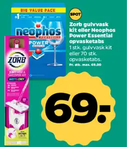 Netto Zorb gulvvask kit eller neophos power essential opvasketabs tilbud