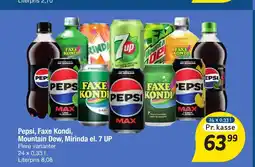 Fakta Tyskland Pepsi, Faxe Kondi, Mountain Dew, Mirinda el. 7 UP tilbud