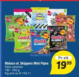 Fakta Tyskland Malaco el. Skippers Mini Pipes tilbud