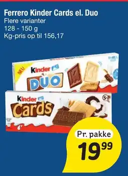 Fakta Tyskland Ferrero Kinder Cards el. Duo tilbud