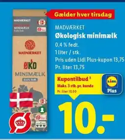 Lidl MADVÆRKET Økologisk minimælk tilbud