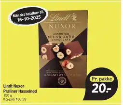 Fakta Tyskland Lindt Nuxor Praliner Hasselnød tilbud