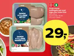 Kvickly Coop dansk kyllingebryst med lage eller inderfilet tilbud