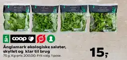 Kvickly Änglamark økologiske salater, skyllet og klar til brug tilbud
