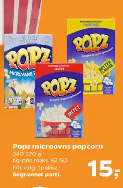 Kvickly Popz microovns popcorn tilbud
