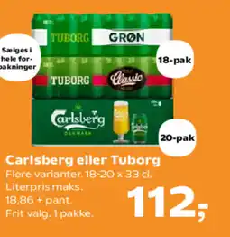 Kvickly Carlsberg eller Tuborg tilbud