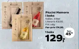 Kvickly Piccini Memoro i boks tilbud