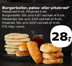 Kvickly Burgerboller, pølse- eller pitabrød tilbud