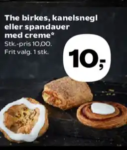 Kvickly The birkes, kanelsnegl eller spandauer med creme tilbud