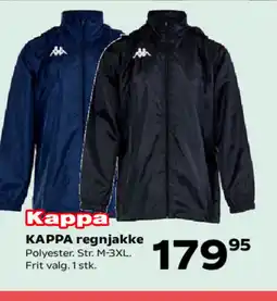 Kvickly KAPPA regnjakke tilbud