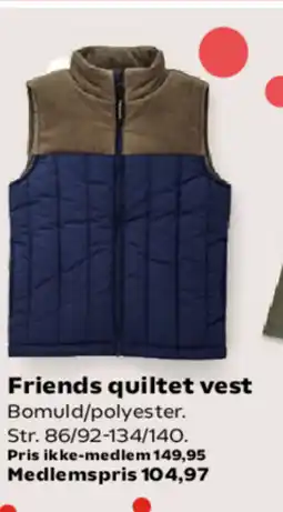 Kvickly Friends quiltet vest tilbud
