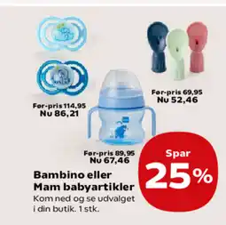 Kvickly Bambino eller Mam babyartikler tilbud