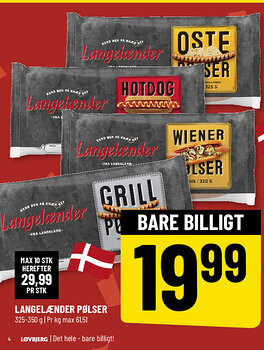 Løvbjerg Langelænder pølser tilbud