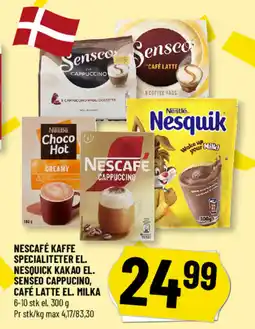 Løvbjerg Nescafé kaffe specialiteter el. esquick kakao el. senseo cappucino, café latte el. milka tilbud