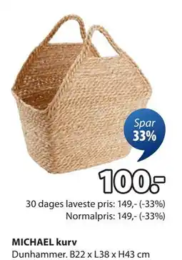 JYSK MICHAEL kurv, DKK 100 tilbud