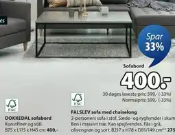 JYSK DOKKEDAL sofabord, DKK 400 tilbud